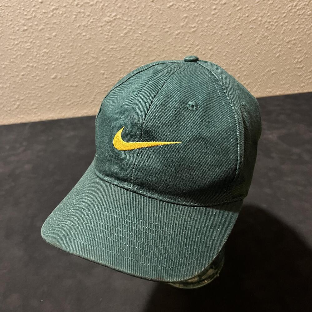 Vintage Nike Hat Oregon Ducks Snapback Swoosh Embroidered Big Logo Men Green 90s